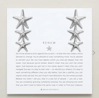 3 starfish silver earrings 