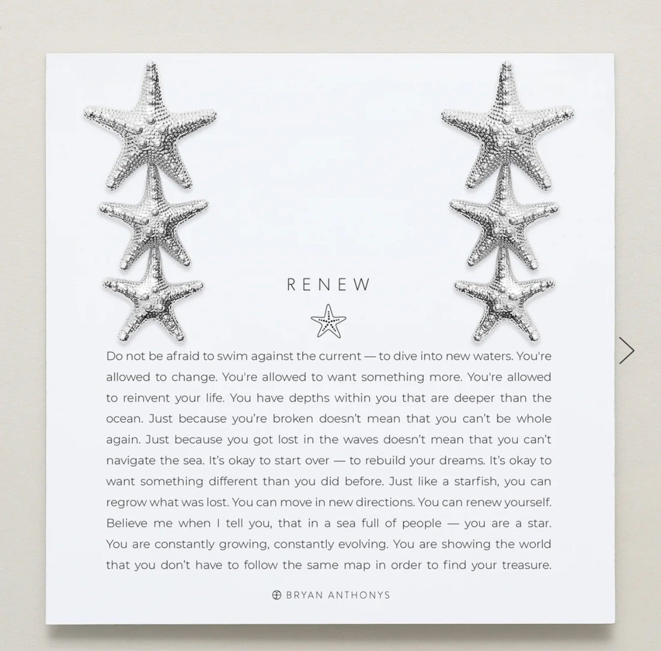 3 starfish silver earrings 