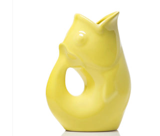 Gurgle Pot Stoneware Fish Pitcher – Whimsical 42oz Gurgling Beverage Carafe