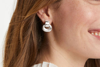 Julie Vos Avalon Demi Doorknocker Earring Silver
