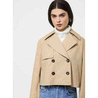 French Connection Twill Double Breasted Trench Jacket (Cropped & Regular)
