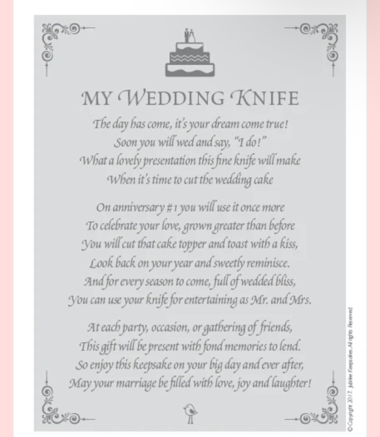 The Keepsake Wedding Knife