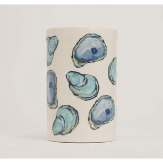 No shuck needed for this coastal inspired crock.
PERFECT FOR GIFTS!

Crock-
Add a whimsical yet stylish touch to your home decor with a kitchen crock, serving as a functional and decorative storage solution for utensils while effortlessly enhancing the charm of your culinary space.
8″ spouted Earthenware pottery multi-use crock
Dishwasher and microwave safe
Makes a great wine cooler or utensil holder