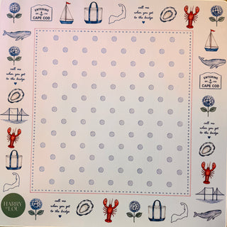 Coastal Cape Cod Mahjong Mat – Professional 32" Game Surface with Luxury Velvet Bag