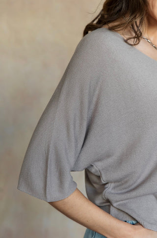 Esma Dolman Sleeve V-Neck Knit Top