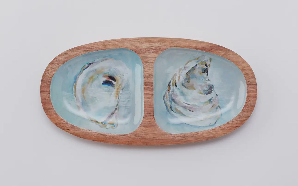 Oyster tray shown from top


Original Kim Hovell Artwork: Providence
Dimensions: 12" x 6"
Material: Acacia Wood

Mafe in USA 