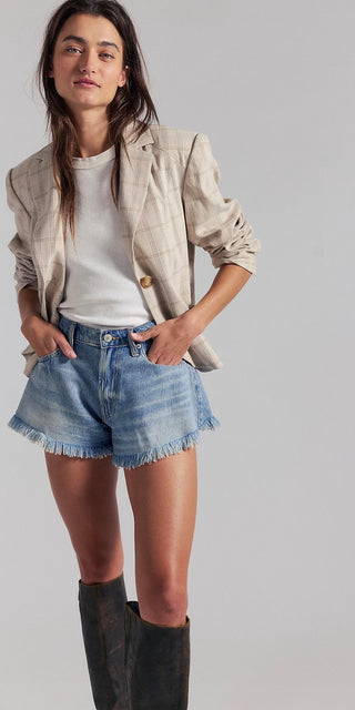 We The Free Sparks Fly A-Line Raw Hem Denim Shorts