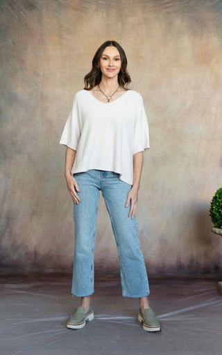 Esma Dolman Sleeve V-Neck Knit Top