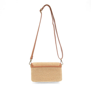 Bonnie Mini Natural Straw Crossbody Bag with Bamboo Turnlock