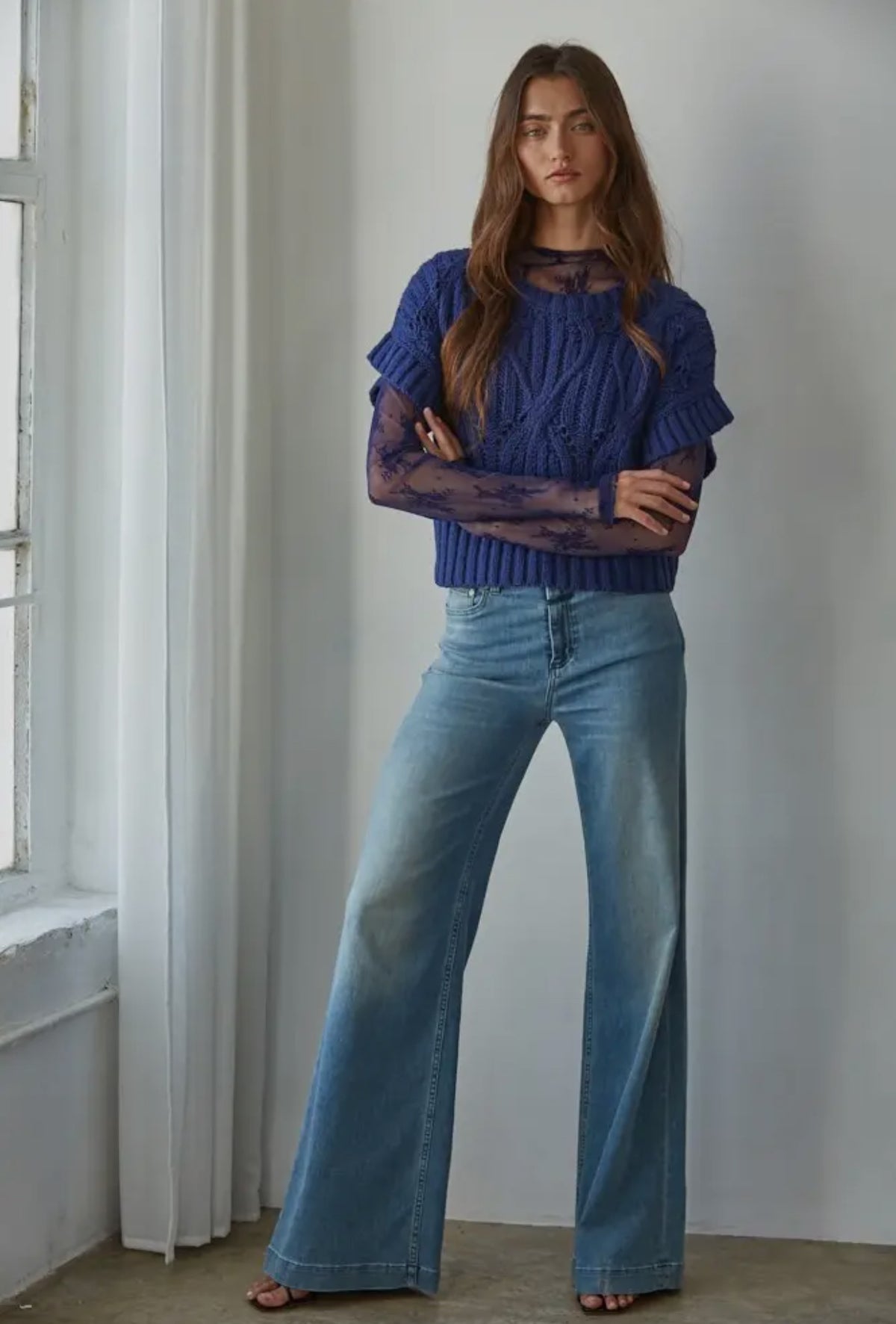 Stay cozy and stylish with the Women's By Together Cable Knit Pullover Sweater. This beautifully crafted sweater is perfect for those cooler days when you want to feel snug yet fashionable. Made from a soft and durable blend of materials, this pullover ensures warmth and comfort without compromising on style.

Navy