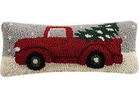 Christmas Tree Red Truck Pillow