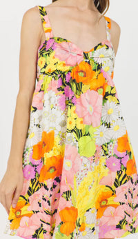 FLORAL PRINT BABYDOLL MINI DRESS