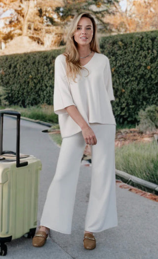 Cleo Italian Knit Wide-Leg Sweater Pants – Luxury Loungewear