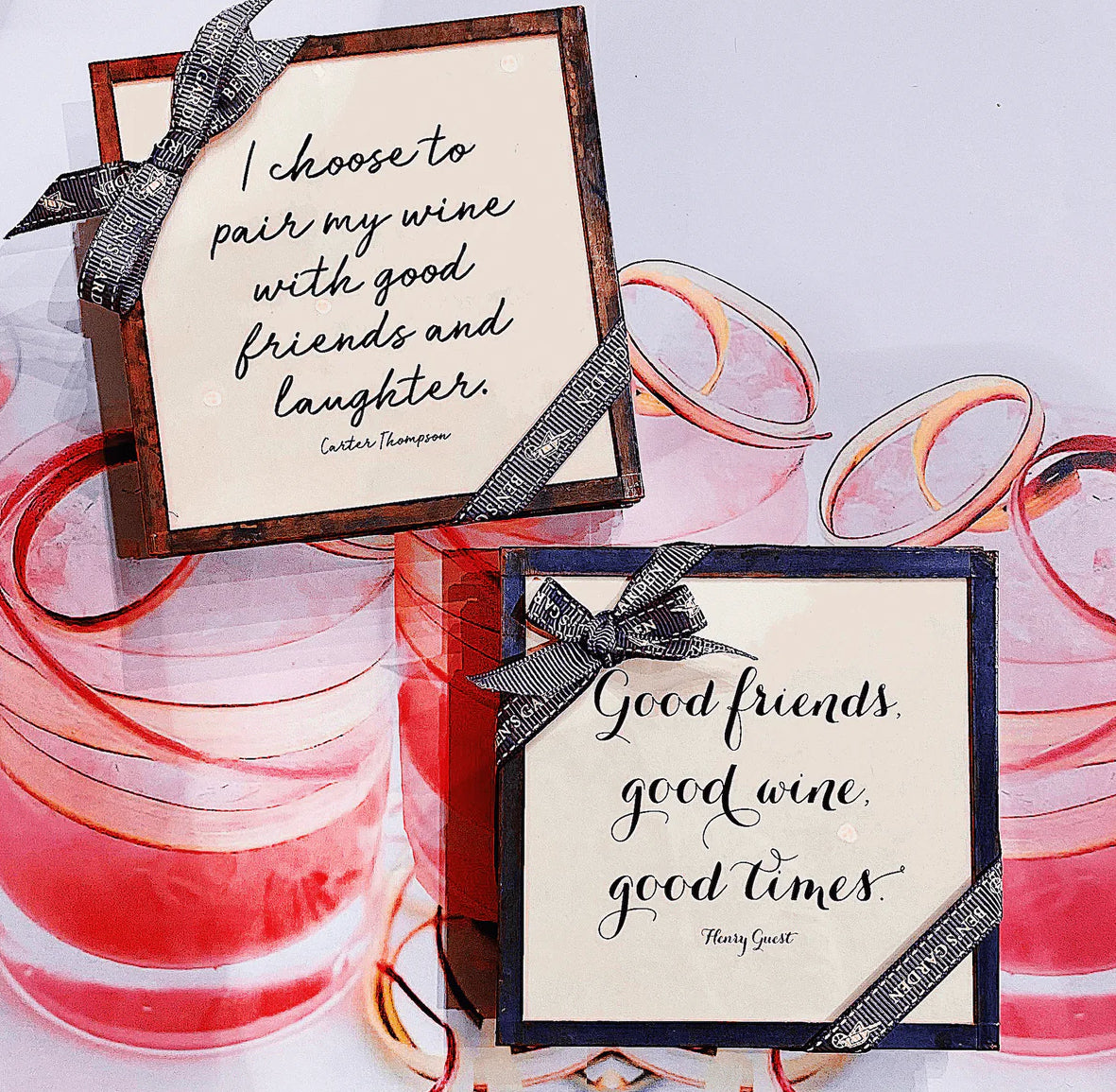 I Choose To Pair My Wine Copper & Glass Coasters, Set of 4