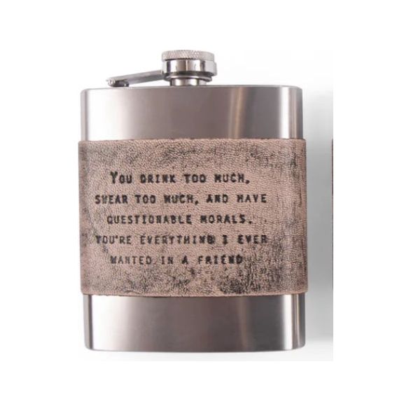 Metal and Leather Flask