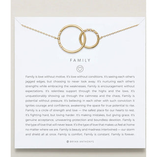 Gold interlocking double rings shown 