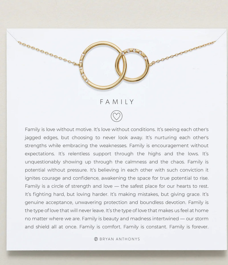 Gold interlocking double rings shown 