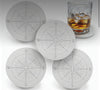 Set of 4 compass rose absorbent coasters white 
