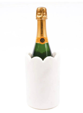 White Marble Scalloped Wine Chiller