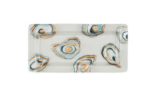 Hand Painted Glass Oyster Dish