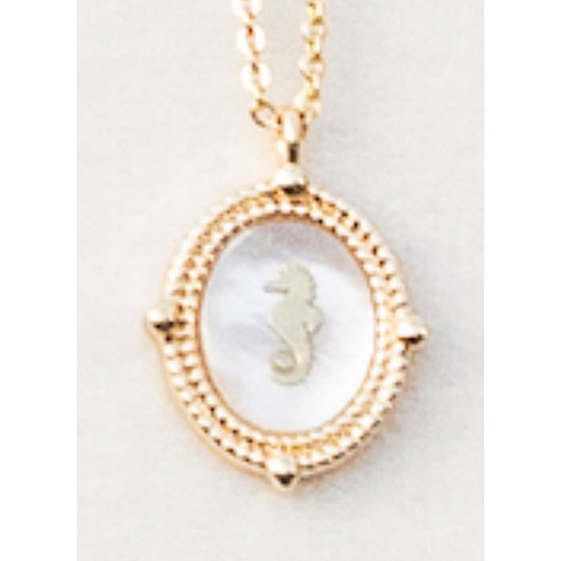 Iridescent Pearl Seahorse Necklace