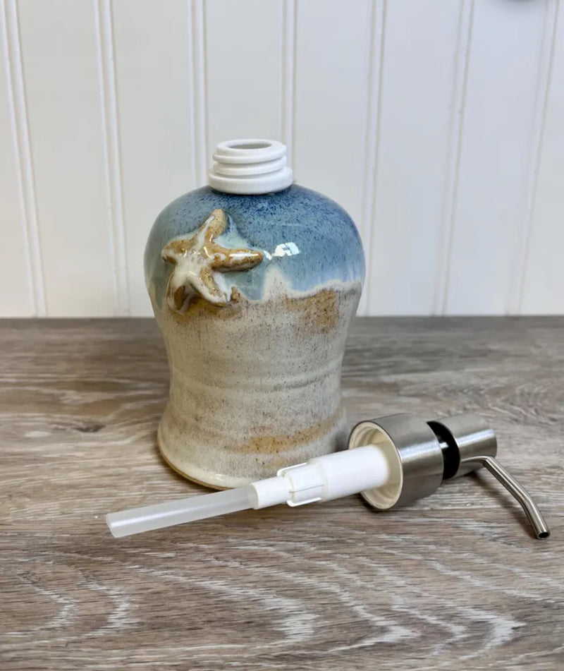 Handmade Starfish Pottery Soap Dish Or Pump