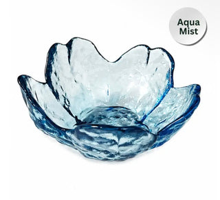 My Casita Glass Flower Dice Holder - Aqua Mist