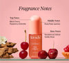 Tart Cherry

A fruity gourmand scent that feels like lounging on a picnic blanket, laughing with your best friends on a sunny weekend afternoon
Wrapped in juicy cherry, playful florals, and cozy vanilla—it’s your ride-or-die in a bottle