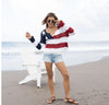 Wooden Ships Chunky Henley American Flag Sweater