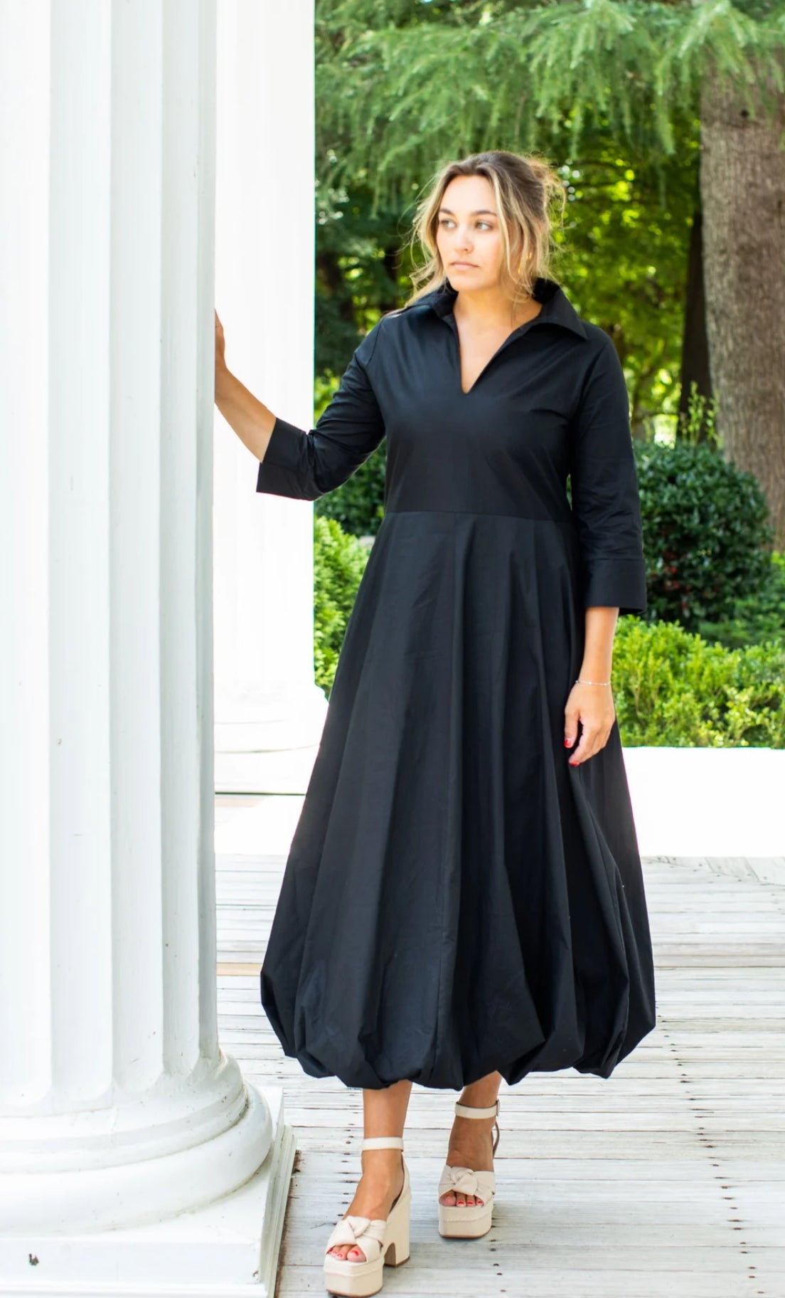 HOUSE OF MBR UPTOWN BUBBLE DRESS BLACK SHORT OR LONG