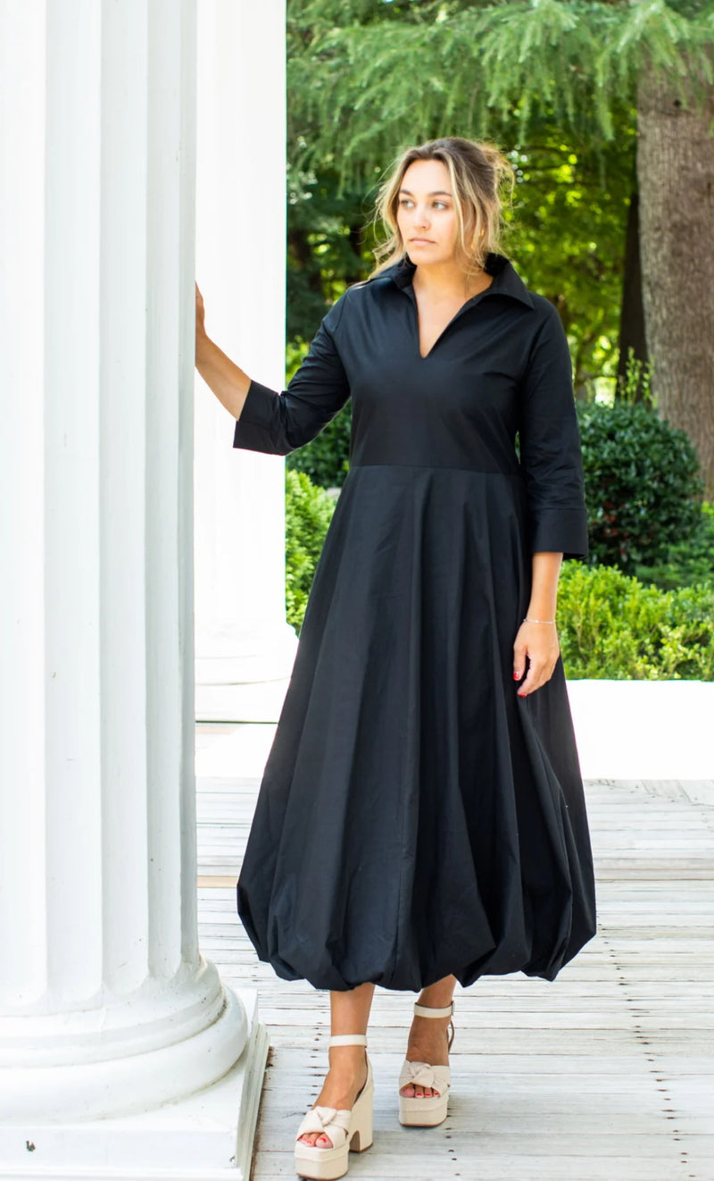 HOUSE OF MBR UPTOWN BUBBLE DRESS BLACK SHORT OR LONG