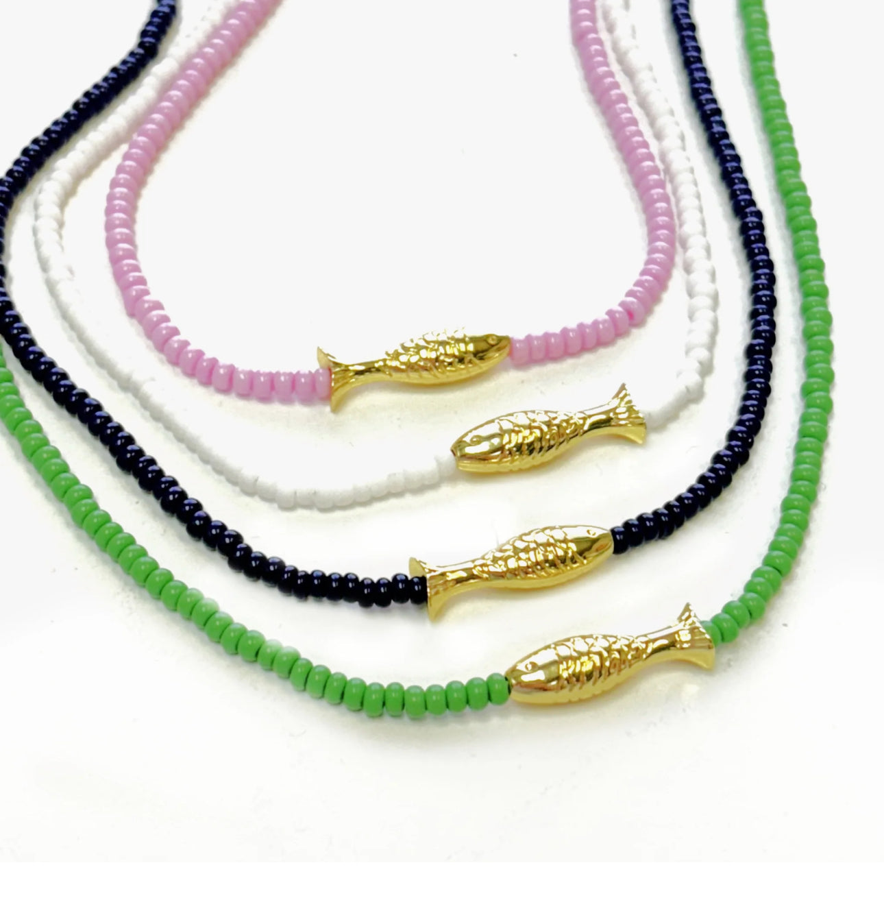 Lucky Fish Beaded Necklace Water Friendly