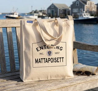 Mattapoisett "Entering" Sign Canvas Tote Bag – MassTotes