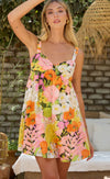 FLORAL PRINT BABYDOLL MINI DRESS