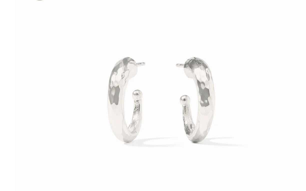 Julie Vos Hammered Hoop Silver