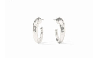 Julie Vos Hammered Hoop Silver