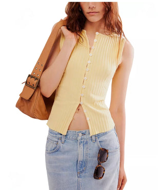 Free People Tilly Rib Button-Up Top
