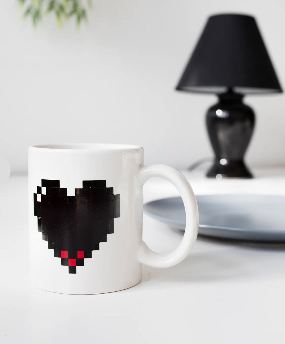 Pixel Heart Color Changing Mug