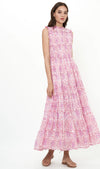 SLEEVELESS SMOCKED MAXI- MALTA PINK