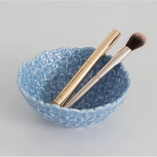 Hand-Painted Hydrangea Porcelain Tidbit Bowl & Serving Dish