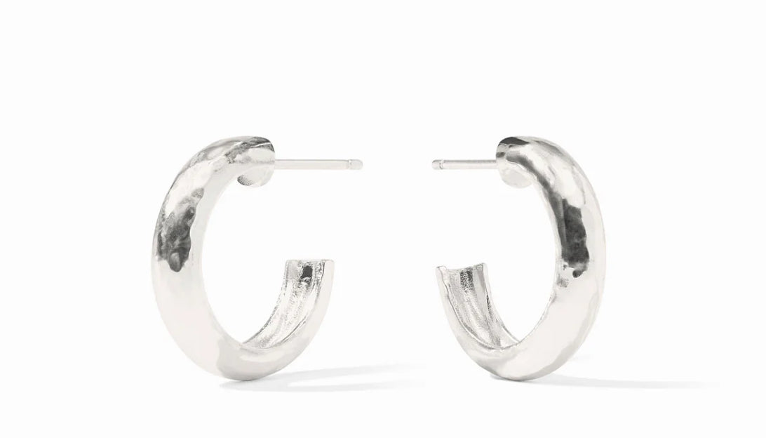 Pure silver plate (tarnish-free)
Length: 0.9 inches (small), 1.3 inches (medium), 1.7 inches (large)
Post for pierced ears
Includes pure silver plated earring backs
Julie Vos hallmark