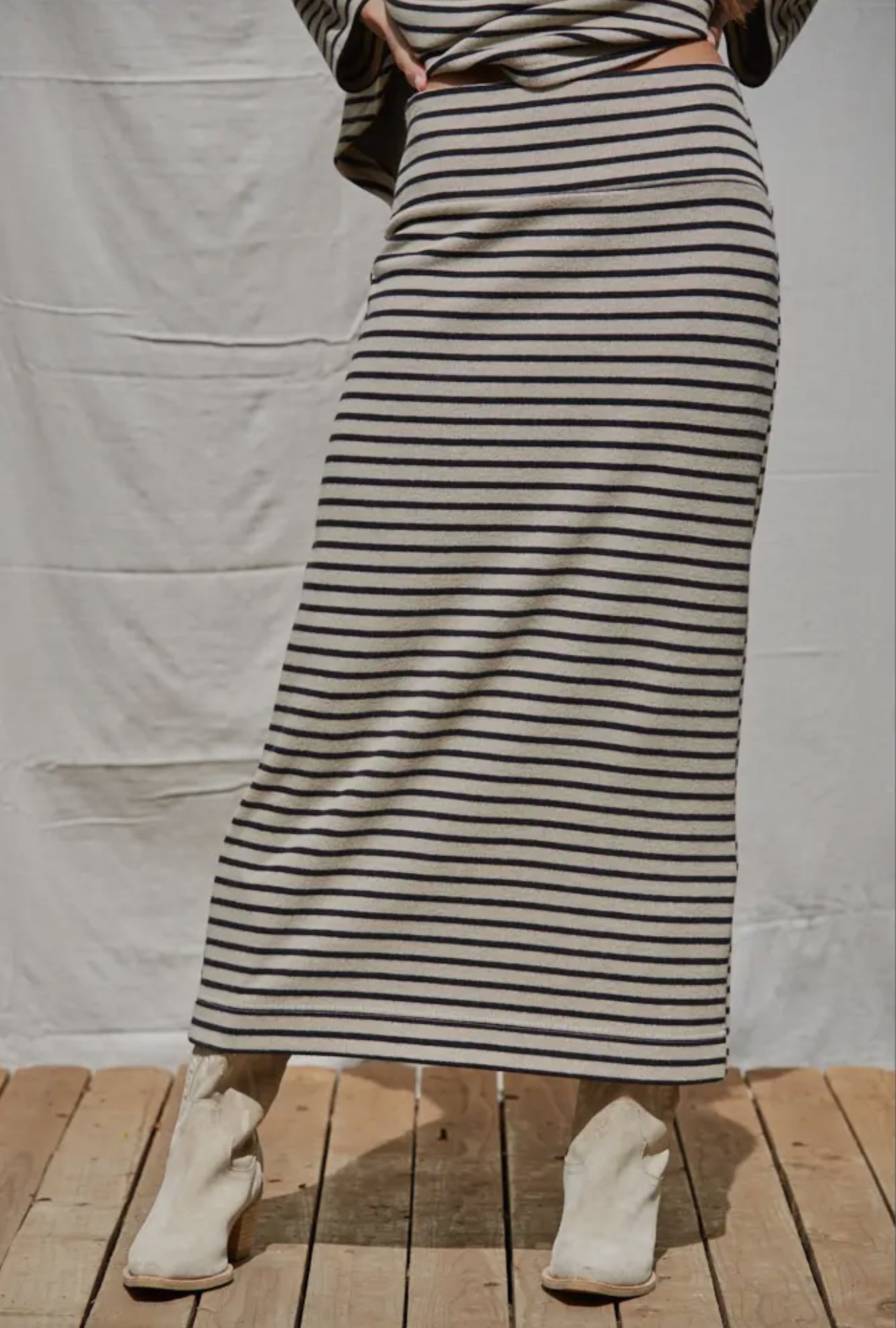 Close up on striped skirt 