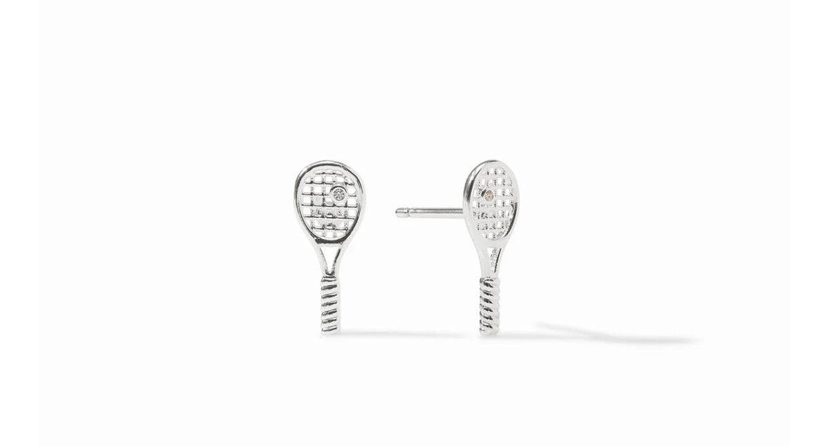 Mini slicer tennis racquet stud earrings 