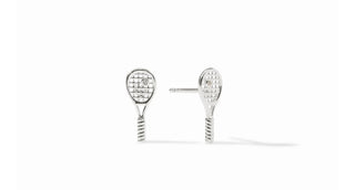 Mini slicer tennis racquet stud earrings 