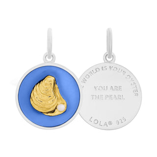 Periwinkle blue and gold oyster with pearl pendant.  

Shaped by challenges, polished by time , and made to shine.

THE WORLD IS YOUR OYSTER, YOU ARE THE PEARL

This oyster pendant is a symbol of growth, grit, and grace—reminding you that something beautiful can emerge from within. A timeless piece for anyone embracing their journey.
