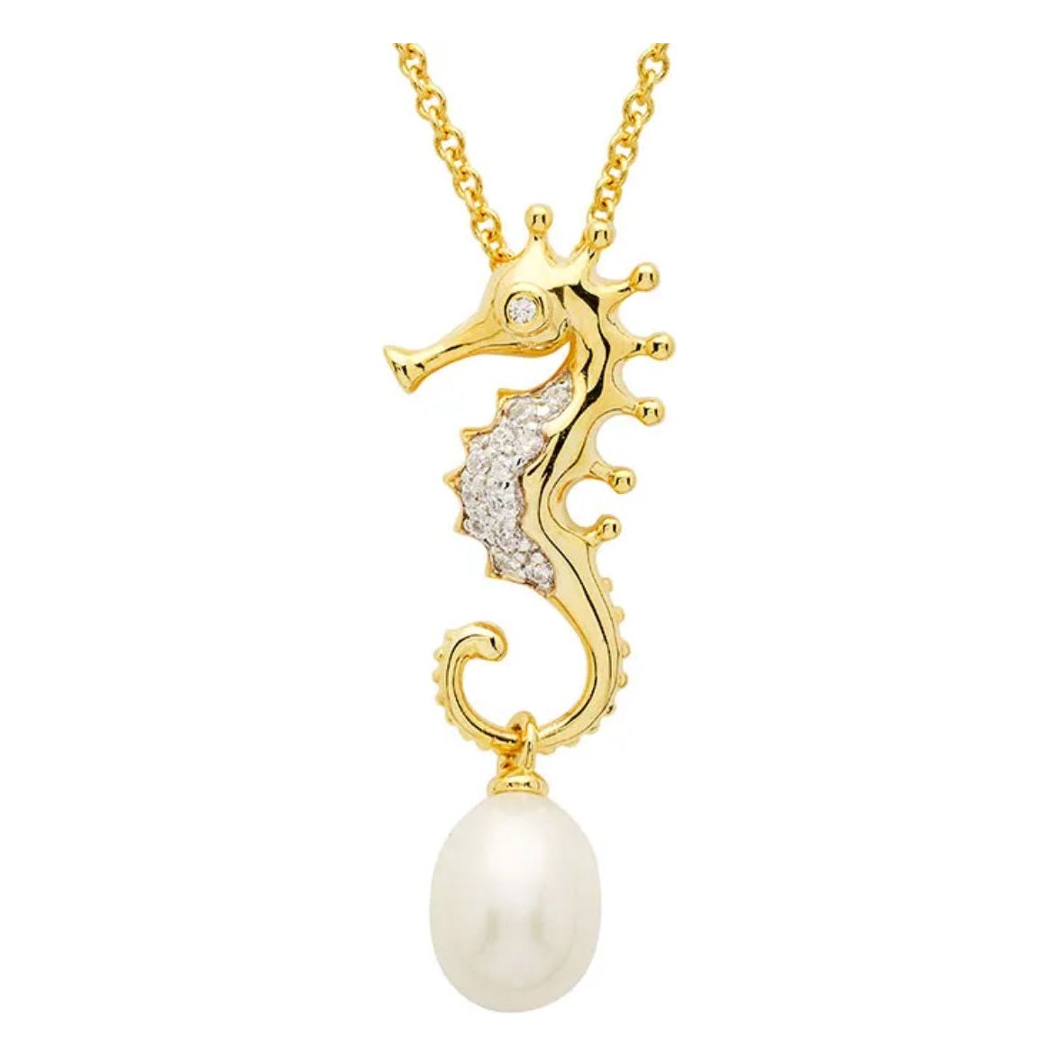 Gold Vermeil Seahorse Necklace