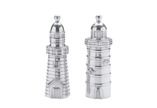 Mariposa Coastal Lighthouse Salt & Pepper Shaker Set – Handcrafted Recycled Aluminum