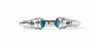 Pure silver plate (tarnish-free), imported glass
Inner circumference: 6.8 inches (small), 7.1 inches (medium)
Width: 0.5 inches
Closes with spring hinge
Julie Vos hallmark