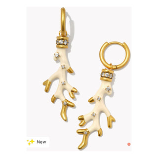 Kendra Scott Shea Coral Convertible Gold Huggie Earrings