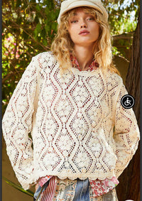 Cream Crochet Sweater